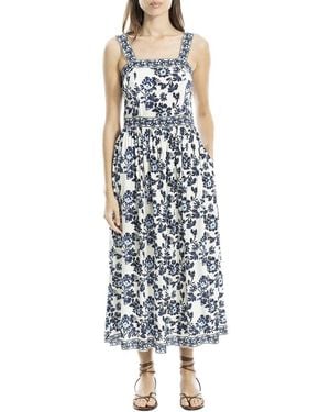 Max Studio Sleeveless Straight Neck Maxi Dress - Blue