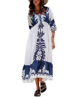 AMINA GLAM Midi Dress - Blue