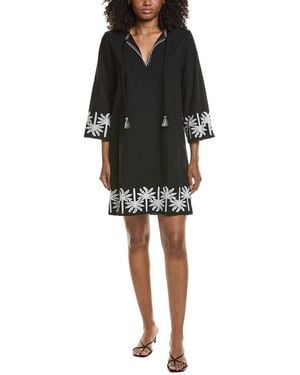 Johnny Was Relaxed Kimono Sleeve Linen-Blend Dress - Black