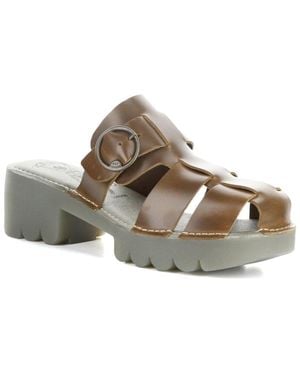Fly London Envy Leather Sandal - Brown