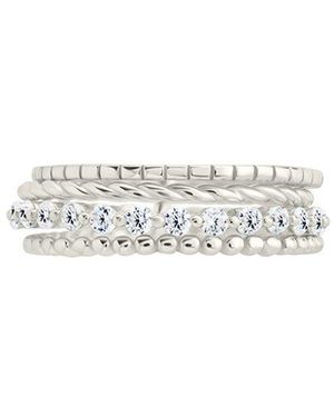 Sterling Forever Cz Cassidy Layered Textured Ring - White