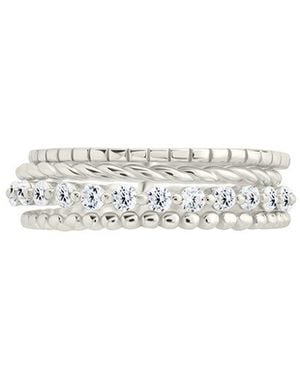 Sterling Forever Cz Cassidy Layered Textured Ring - White