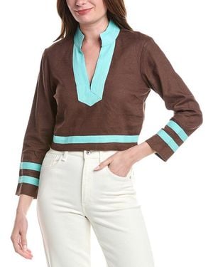 Sail To Sable The Tunic Linen-Blend Top - Brown