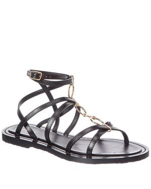 Celine Lympia Strappy Jewel Leather Sandal - Metallic