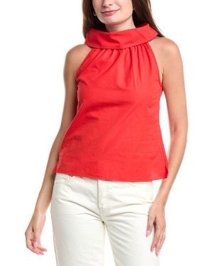 Sail To Sable Cowl Neck Top - Red