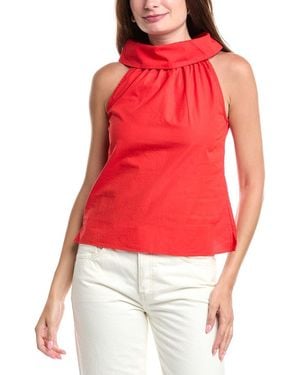 Sail To Sable Cowl Neck Top - Red