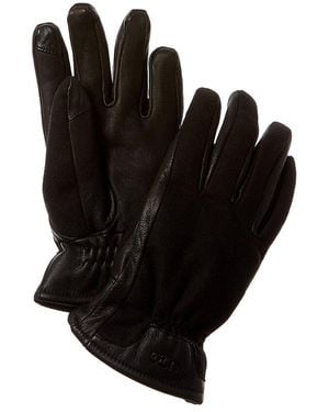 UGG Wool-Blend Leather Palm Gloves - Black