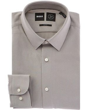 BOSS Hank Kent Slim Fit Dress Shirt - Grey