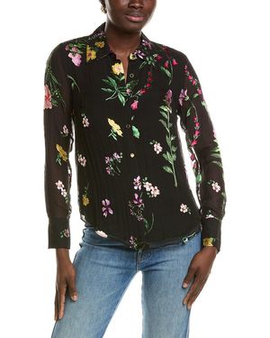 Tahari The Janice Silk-Blend Blouse - Black