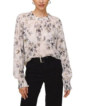 Bella Dahl Elastic Shirred Blouse - Grey