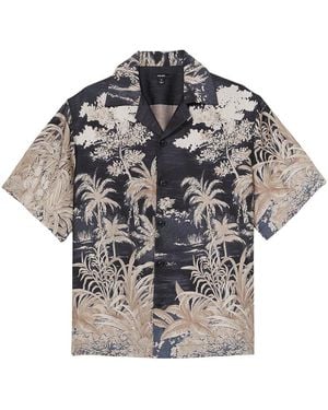 Reiss Yoshi Jungle Placement Top - Grey