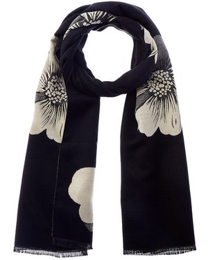 Saachi Floral Motif Reversible Scarf - Blue