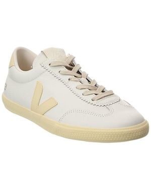 Veja Volley Signature Leather Sneaker - White