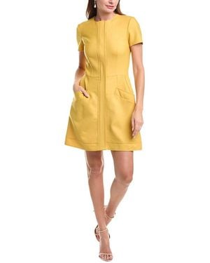 Oscar de la Renta Wool & Silk-Blend Mini Dress - Yellow
