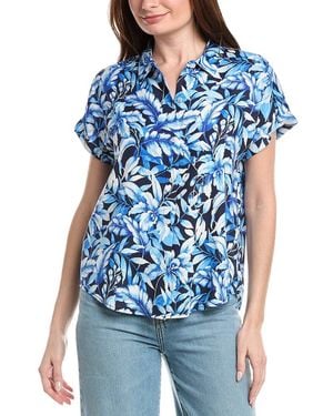 Tommy Bahama Flora Fresco Silk Camp Shirt - Blue