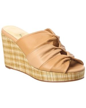 Sarah Flint Leather Wedge Sandal - Natural