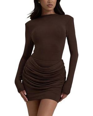 Monique Lagarde Solid Mini Dress - Brown