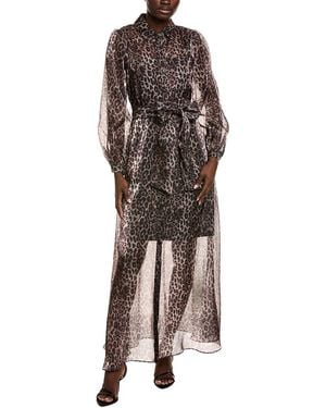 Julia Jordan Organza Shirtdress - Brown