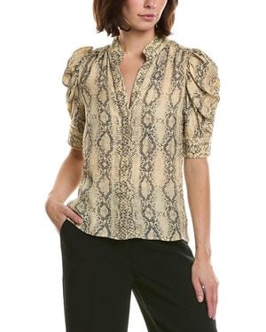 FRAME Frame The Snake Gillian Silk Top - Brown