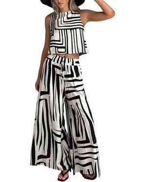 LOEY 2Pc Top & Pant Set - White