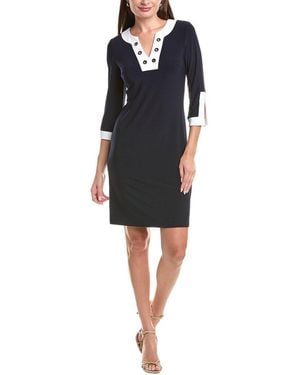 Joseph Ribkoff Grommet Shift Dress - Black