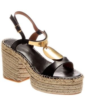 Chloé Pema Leather Platform Sandal - Metallic