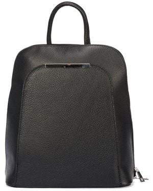 Italian Leather Backpack - Black