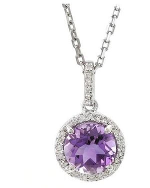 Gemstones 1.33 Ct. Tw. Diamond & Amethyst Necklace - Pink