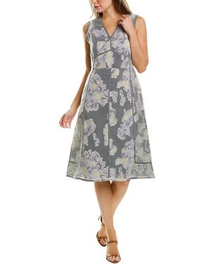 3.1 Phillip Lim Abstract Daisy Fil Coupe Silk-Blend Midi Dress - Grey