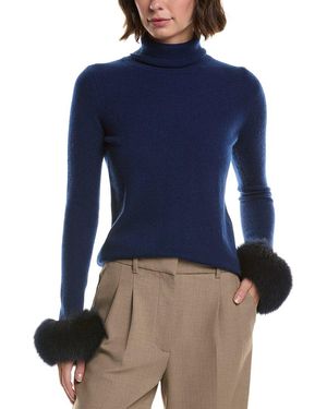 Sofiacashmere Turtleneck Cashmere Sweater - Blue