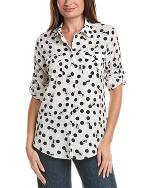 KARL LAGERFELD Whimsical Woven Top - White