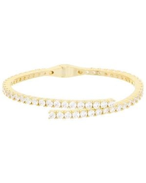 Juvell Cz 18K Plated Bangle Bracelet - White