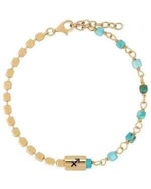 Karma and Luck Zodiac Plated Beaded Bracelet - Metallic