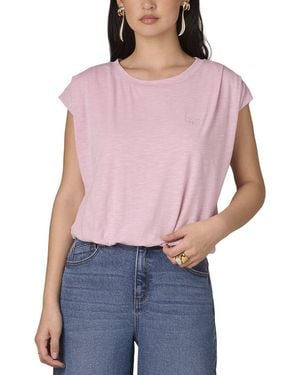 Wit & Wisdom Bubble Hem Knit Top - Purple