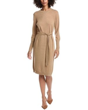 Forte Wool & Cashmere-Blend Crew Neck Dress - Natural