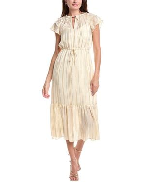 Julia Jordan Metallic Stripe Midi Dress - Natural
