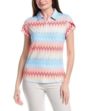 IBKUL Tulip Sleeve Polo Shirt - White