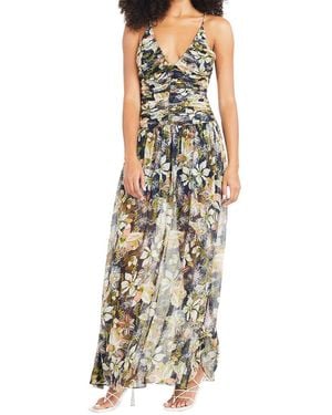 Tanya Taylor Lovette Linen & Silk-blend Maxi Dress - Multicolour