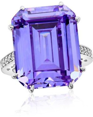 Suzy Levian CZ Jewelry Suzy Levian Gala Collection Cz Cocktail Ring - Purple