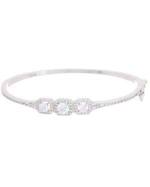 Juvell 18K Plated Cz Bangle Bracelet - White