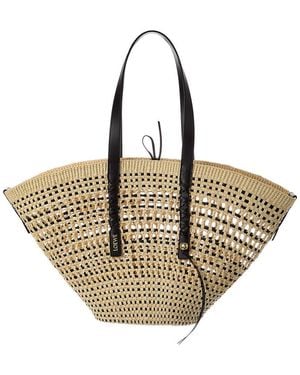 Loewe Braid Large Palm & Leather Tote - Metallic