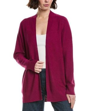 Eileen Fisher Long Linen-Blend Cardigan - Purple