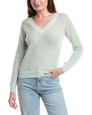 Isla Flora Open Stitch Cashmere Jumper - Grey