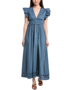 Sail To Sable Solid Maxi Dress - Blue