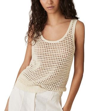 Reiss Claudia Knit Linen Vest - Natural