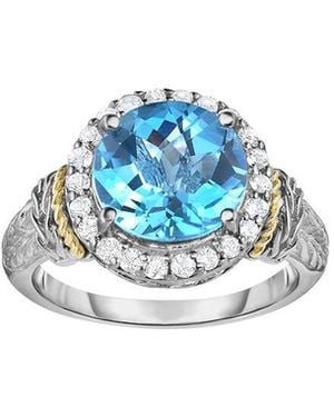 Phillip Gavriel 18k & Silver Blue Topaz & White Sapphire Cocktail Ring