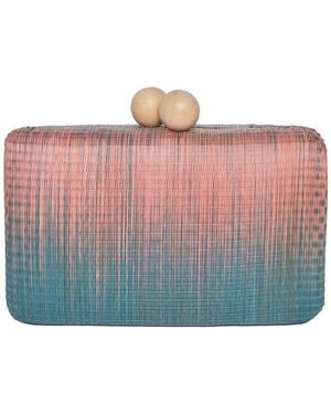 Kayu Akna Woven Ombre Straw Clutch - Gray