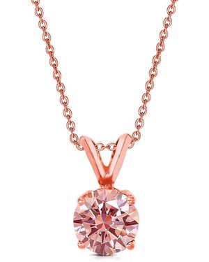 Amairah 14K Rose 2.00 Ct. Tw. Lab-Grown Diamond Solitaire Pendant Necklace - White