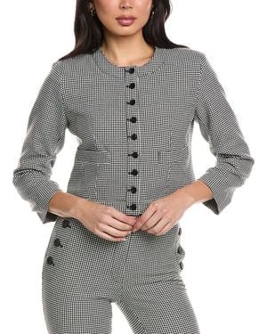 10 Crosby Derek Lam Piera Ruched Sleeve Jacket - Gray