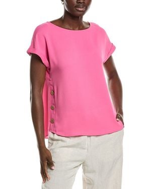 Jones New York Jasper Crepe Button Detail Blouse - Pink